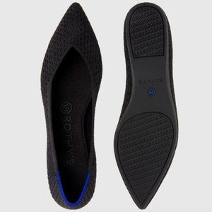 Rothy’s Retired Pointed Toe Honeycomb Blackout Flats Black